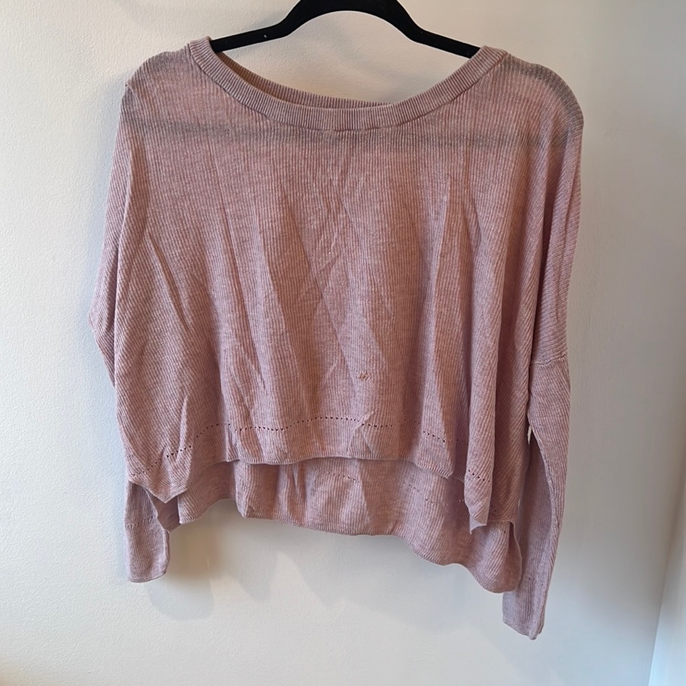 Garage Long Sleeve High Low Mauve Shirt - Size XS/S